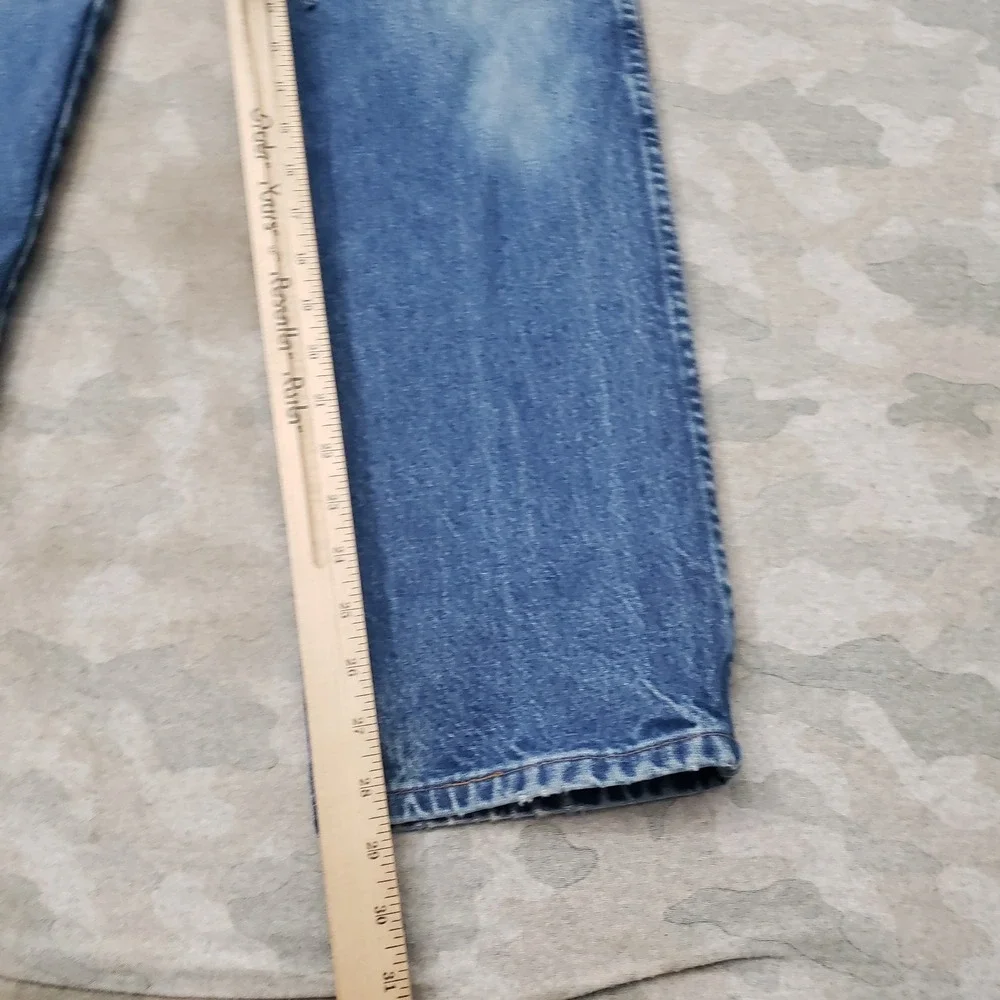 Vintage Wrangler Jeans Mens 30x28 Blue Workwear Whiskered Denim 13MWZ